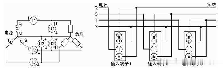 三相功率分析儀3P4W接線方式